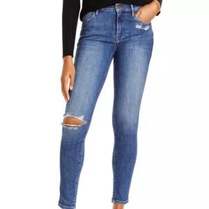Frame Denim Le High Rise Skinny Jeans Size 27 M Distressed  Saxon Classic Blue